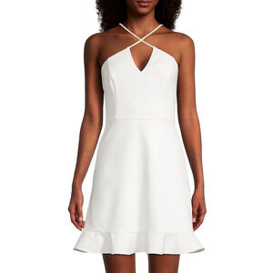 Aidan by Aidan Mattox Crisscross Straps Dress White Size 8